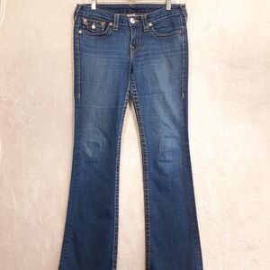 True Religion Womans Becky Jeans Sz.30x33/Dark Blue/Flared/Stonewashed/U.S.A